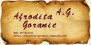 Afrodita Goranić vizit kartica